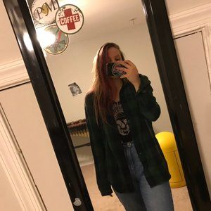 Green and Navy Checkered Hollister Men’s Flannel